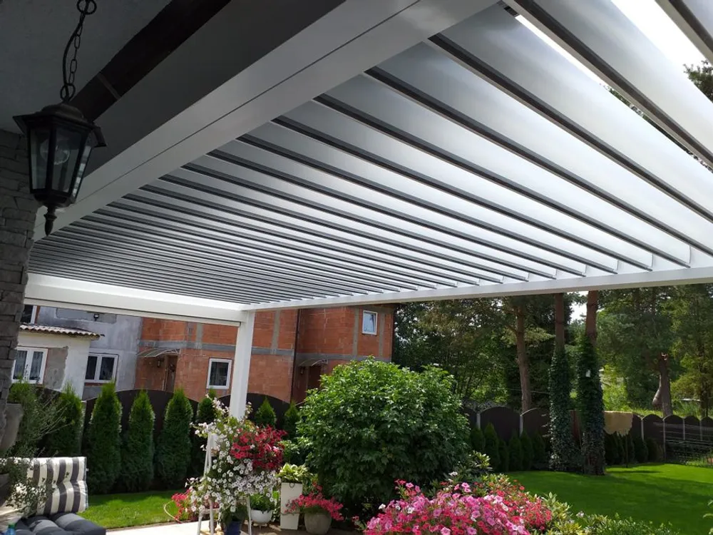 Pergola hvit 350 / 250 / 475 cm (B/H/L)