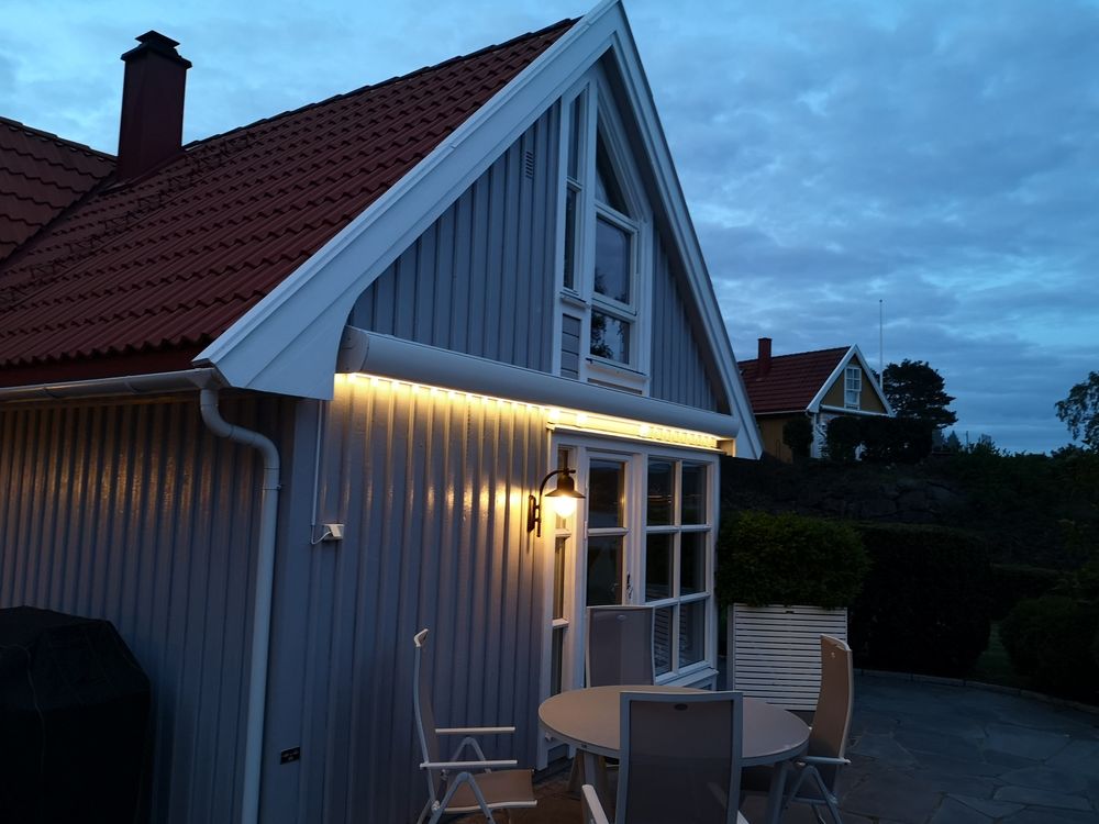 Kassettmarkise m ledlys, Bredde 415-470 cm x 260 cm utfall
