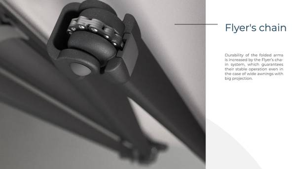 Hovedbilde Kassettmarkise m ledlys, Bredde fra 210-350 cm x 160 utfall