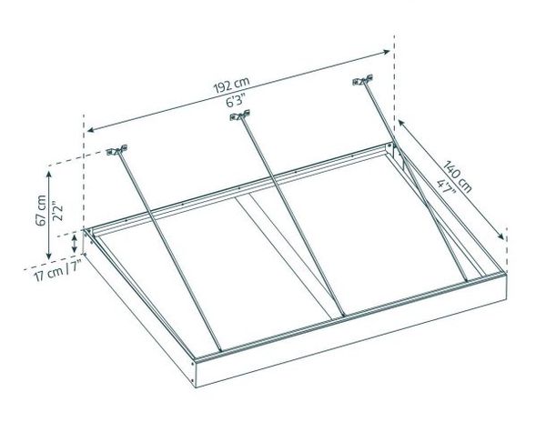 Hovedbilde Canopia by Palram Sophia XL dørmarkise 140 x 192 cm grå klar